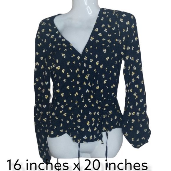 H&M Long Sleeve Blouse Work Summer Puff Sleeve Top Size 2 - Picture 4 of 13